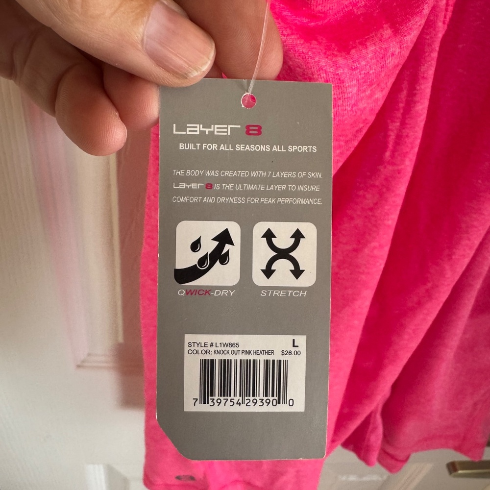 NWT Layer 8 tank top Sz L Pink - Picture 6 of 6